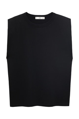 T-shirt épaulettes manches courtes - Noir