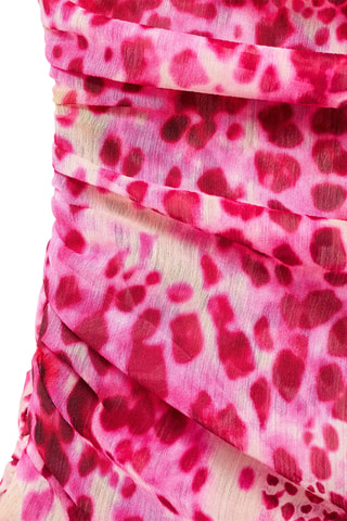 Top asymétrique imprimé - Fuchsia