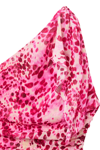 Top asymétrique imprimé - Fuchsia