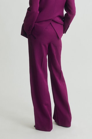 Pantalon de costume droit lin mélangé - Fuchsia