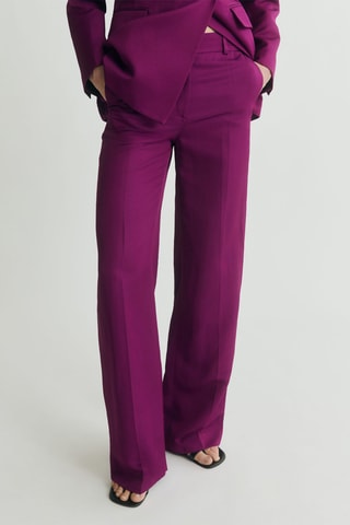 Pantalon de costume droit lin mélangé - Fuchsia