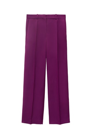 Pantalon de costume droit lin mélangé - Fuchsia