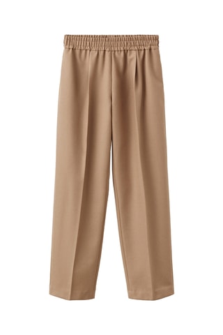 Pantalón 100 % lana cintura elástica - Marrón