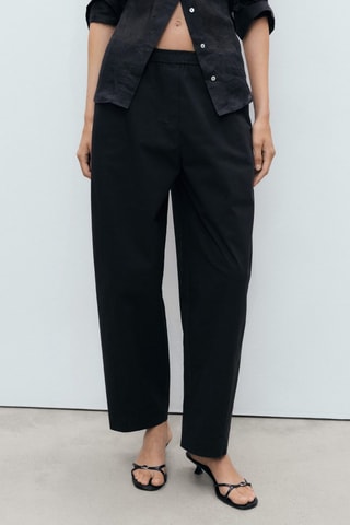 Pantalón algodón cintura elástica - Negro