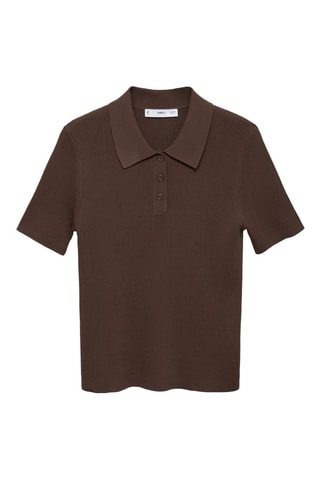 Jersey cuello polo manga corta - Marrón