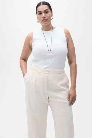 Pantalon droit costume - Écru