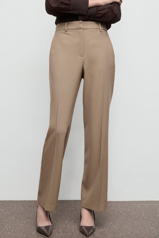 Pantalon droit taille normale - Marron