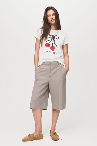 T-shirt en coton imprimé - Blanc