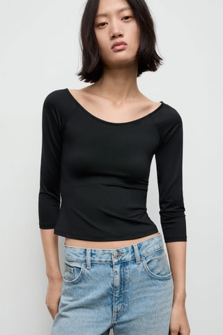 T-shirt manches trois - Noir