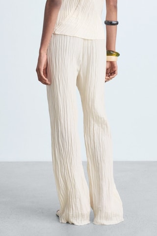 Pantalon droit plissé - Beige