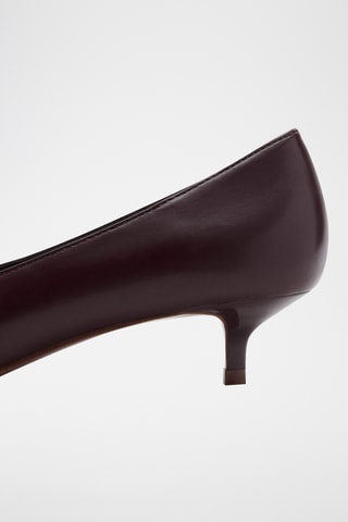 Chaussures kitten heel bout rond - Bordeaux