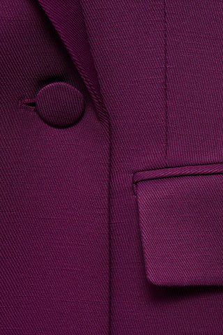 Blazer costume croisé lin mélangé - Fuchsia