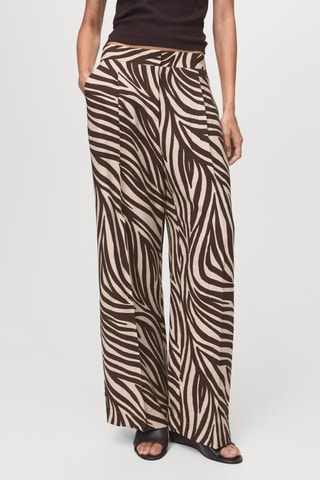 Pantalón recto pinzas cebra - Negro