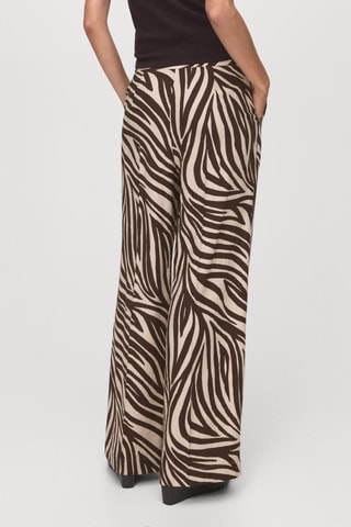 Pantalón recto pinzas cebra - Negro