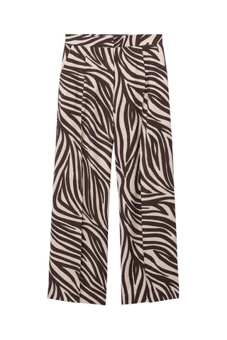 Pantalón recto pinzas cebra - Negro