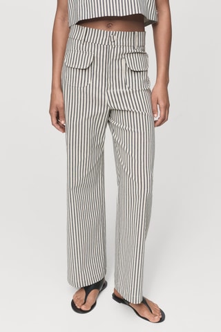 Pantalón rayas bolsillos - Crudo