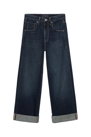 Jean large à revers - Bleu