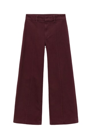 Jean large taille haute à coutures - Bordeaux