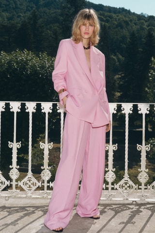 Pantalon costume large - Rose