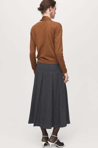 Pull maille fine et foulard - Marron