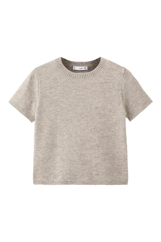 Pull en maille à manches courtes - Gris clair