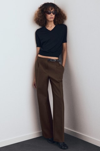 Pantalon combiné avec ceinture - Marron