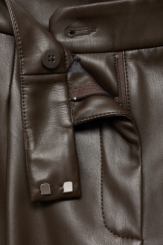 Pantalon large en cuir synthétique - Kaki