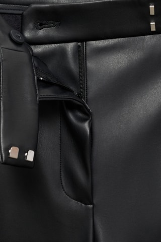 Pantalon large en cuir synthétique - Noir