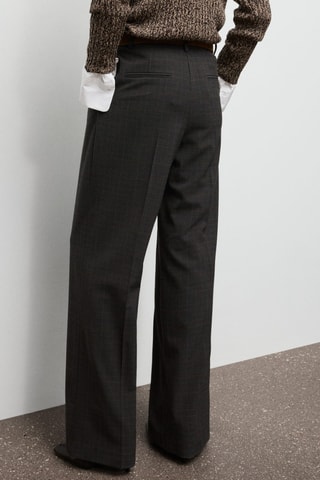 Pantalon à carreaux à pinces - Marron
