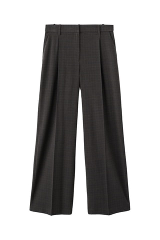 Pantalon à carreaux à pinces - Marron