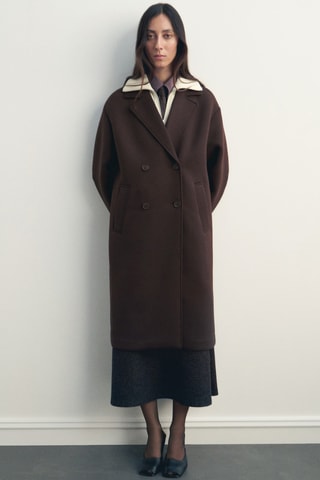 Manteau long combiné - Marron