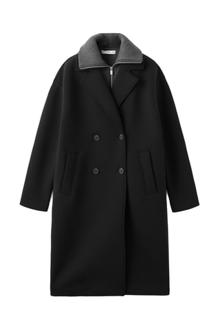 Manteau long combiné - Noir