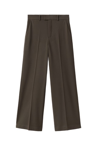 Pantalon droit crop taille normale - Kaki