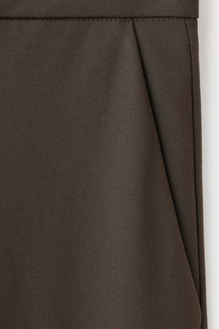 Pantalon droit crop taille normale - Kaki