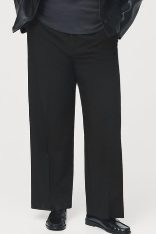 Pantalon droit crop taille normale - Noir