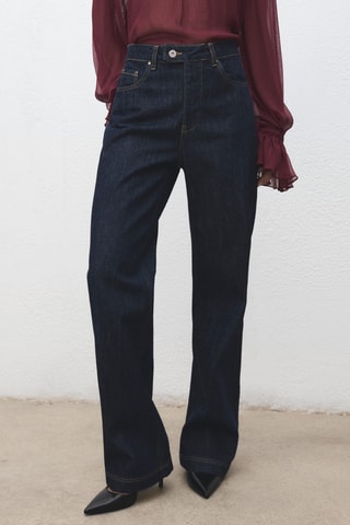 Jean droit avec patte - Bleu