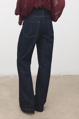 Jean droit avec patte - Bleu