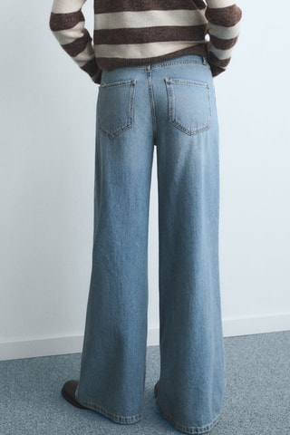 Jean large taille haute - Bleu