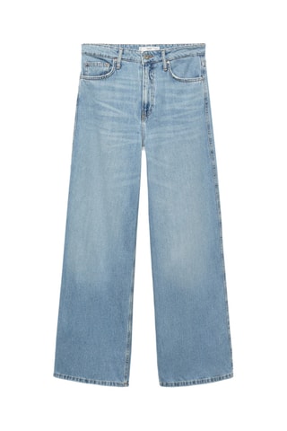 Jean large taille haute - Bleu