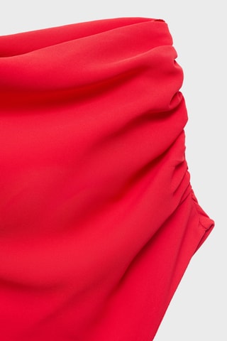 Robe midi asymétrique - Rouge