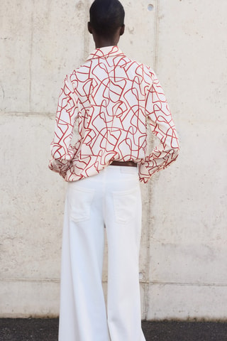 Chemise à imprimé abstrait - Rouge