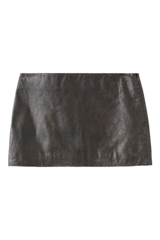 Minijupe cuir - Marron