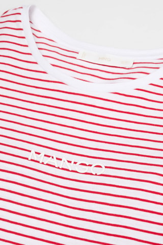 T-shirt rayures logo - Rouge