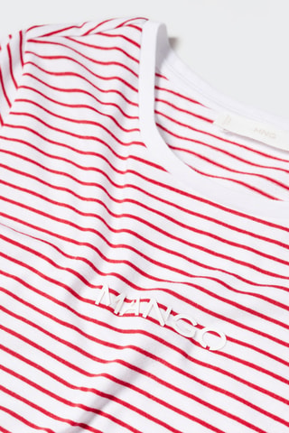 T-shirt rayures logo - Rouge