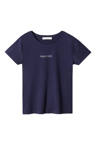 T-shirt logo métallisé - Bleu marine