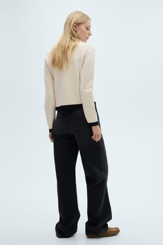 Veste en maille boutons bijoux - Écru