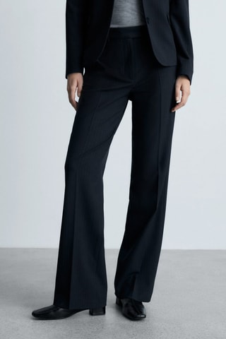 Pantalón de traje rayas finas - Azul marino