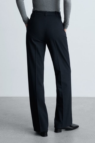 Pantalón de traje rayas finas - Azul marino