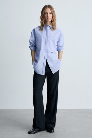 Pantalón de traje rayas finas - Azul marino