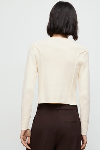 Cardigan maille côtelée - Écru